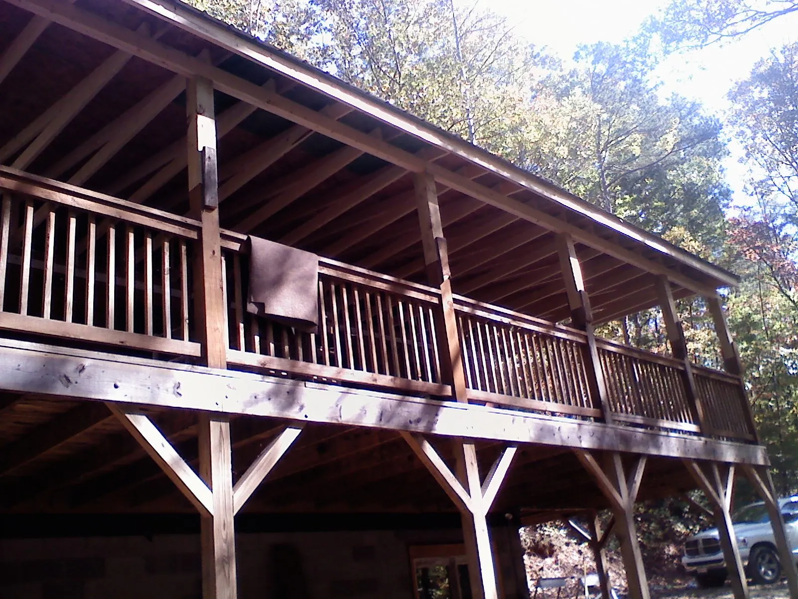 Timber framing under a new elevated porch and deck — Roof Leak Repair in Sargeant by Roofing Brothers